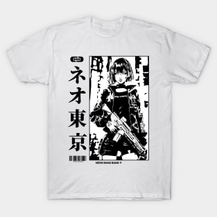 Vaporwave Cyberpunk Japanese Manga Girl T-Shirt